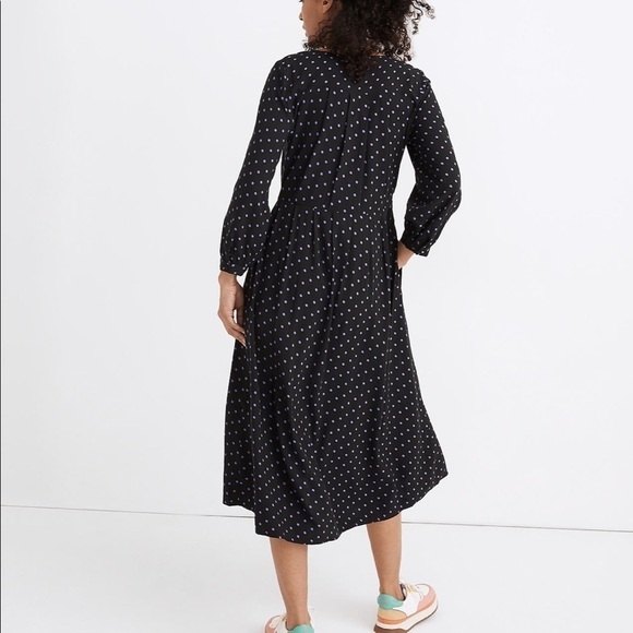 Madewell Faux-Wrap Midi Dress in Polka Dot - Picture 2 of 16